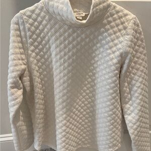 J. Crew Cream Quilted Cowl Neck Sweater